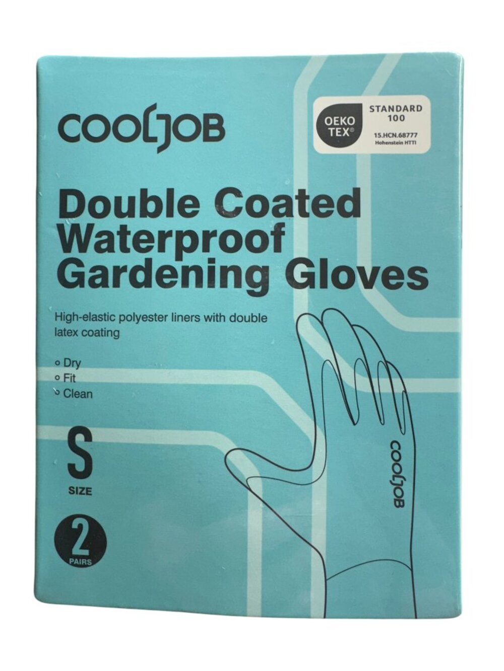 Cooljob Double Coated Waterproof Gardening Gloves 2 Pairs (S)
